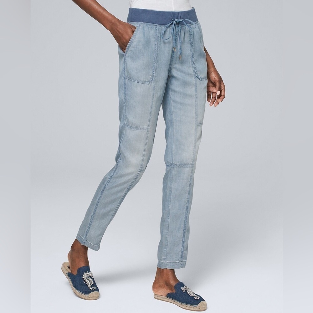 White House Black Market Light Blue Cropped Jogger Pants